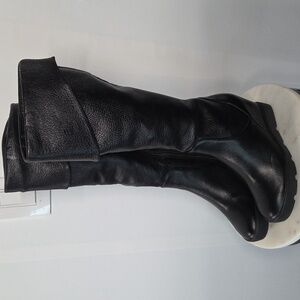 Max Studio Black Leather Knee High Boots Size 7.5
